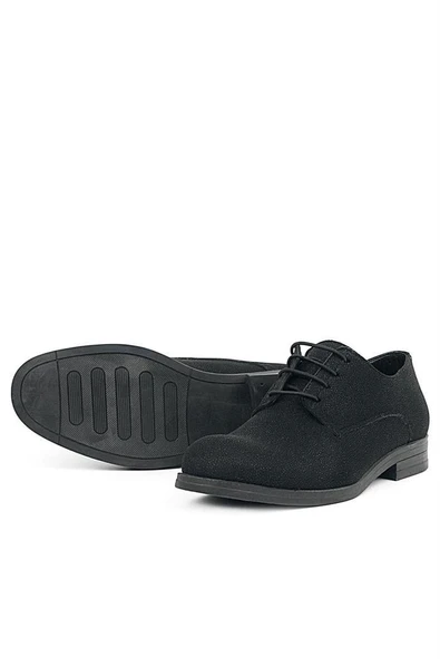 Rakerplus Siyah Simli Bağcıklı Takım Elbise Klasik Çocuk Ayakkabı - 6