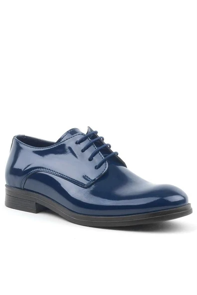 Rakerplus Lacivert Rugan Bağcıklı Oxford Çocuk Okul Ayakkabısı - 2