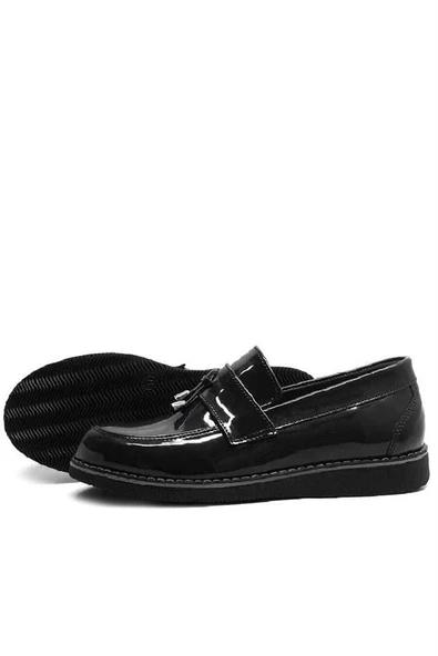 Rakerplus Siyah Rugan Loafer Çocuk Okul Ayakkabı - 11