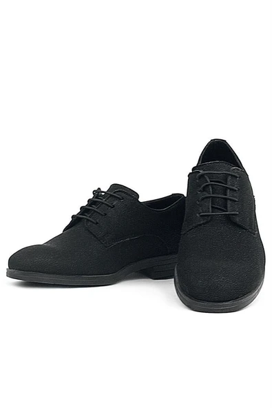 Rakerplus Siyah Simli Bağcıklı Takım Elbise Klasik Çocuk Ayakkabı - 7