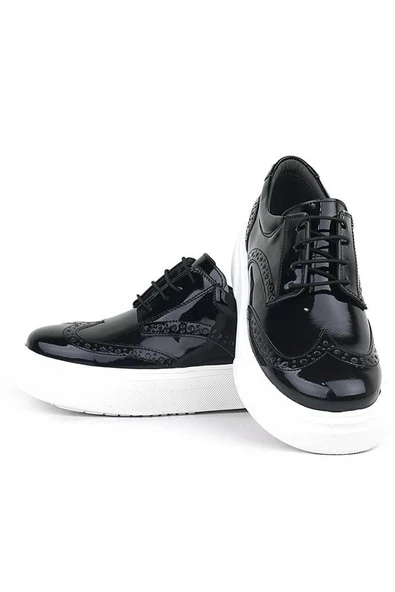 Rakerplus Siyah Rugan Beyaz Taban Oxford Çocuk Klasik Ayakkabı - Resim 7