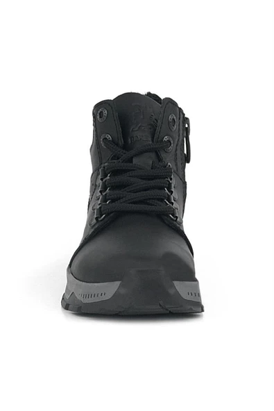 Rakerplus Hakiki Deri Siyah Fermuarlı Trekking Erkek Çocuk Bot - Resim 5