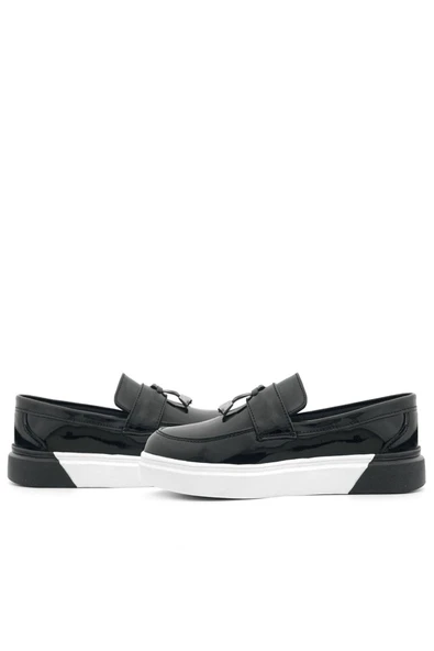 Rakerplus Siyah Rugan Tokalı Çocuk Klasik Ayakkabı - Resim 8