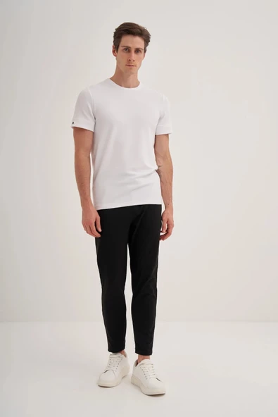 Cazador 4202 Bisiklet YaKa T-SHIRT Beyaz - 4