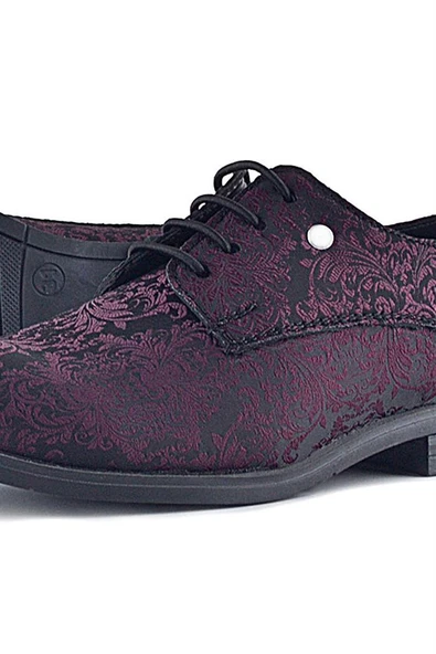 Rakerplus Bordo Bağcıklı Metal Detaylı Çocuk Klasik Takım Elbise Ayakkabı - 9