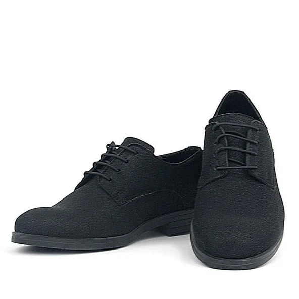 Rakerplus Siyah Simli Bağcıklı Takım Elbise Klasik Çocuk Ayakkabı - 12