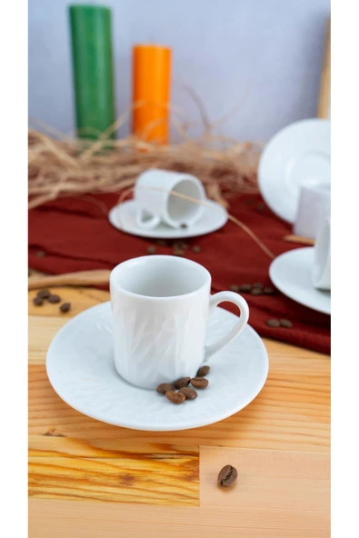 Bambum lara porselen fincan takımı seti 6 kişilik 12 parça - Resim 3