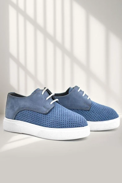 Rakerplus Hakiki Deri Mavi Lastikli Erkek Çocuk Günlük Ayakkabı ürün görseli