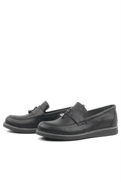 Rakerplus Siyah Mat Loafer Klasik Çocuk Ayakkabısı - Resim 4