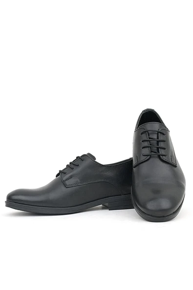 Rakerplus Hakiki Deri Siyah Cilt Bağcıklı Oxford Çocuk Ayakkabı - 7