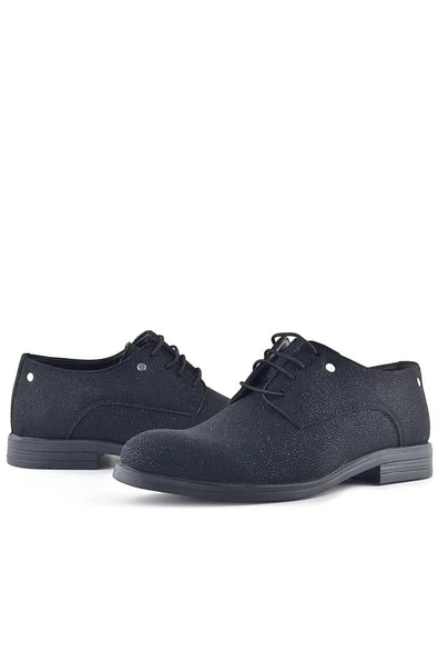 Rakerplus Siyah Simli Bağcıklı Metal Detaylı Klasik Çocuk Ayakkabı - Resim 8