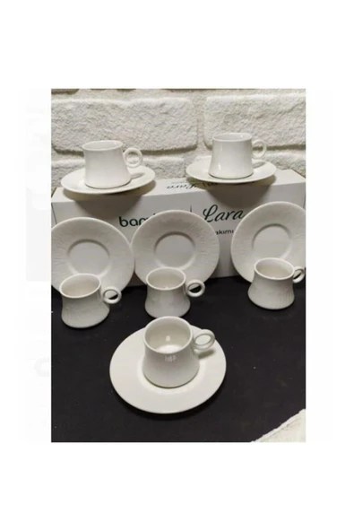 Bambum lara porselen fincan takımı seti 6 kişilik 12 parça - Resim 5