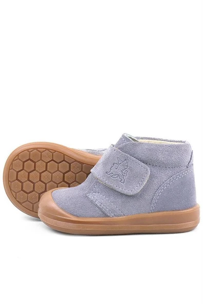 Rakerplus Yoohoo Hakiki Deri Gri Cırtlı Unisex Bebek Bot - 7