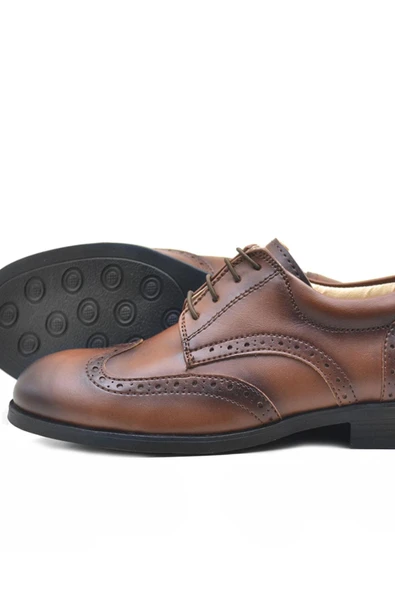 Rakerplus Titan Taba Bağcıklı Klasik Erkek Genç Abiye Ayakkabı - Resim 6