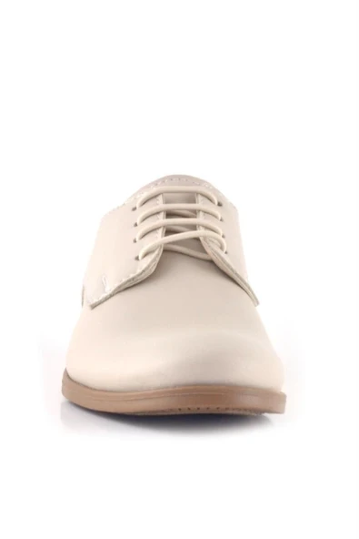 Rakerplus Krem Cilt Bağcıklı Oxford Çocuk Okul Ayakkabısı - 4