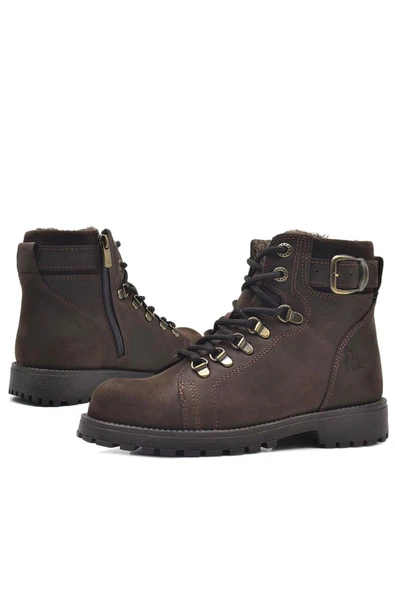 Rakerplus Griffon Hakiki Deri Fermuarlı Kışlık Çocuk Bot - Resim 7