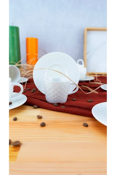 Bambum lara porselen fincan takımı seti 6 kişilik 12 parça - Resim 3