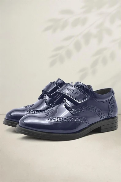 Rakerplus Lacivert Cırtlı Oxford Erkek Çocuk Rugan Ayakkabı ürün görseli