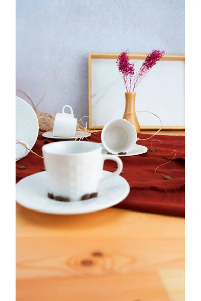 Bambum lara porselen fincan takımı seti 6 kişilik 12 parça - Resim 4