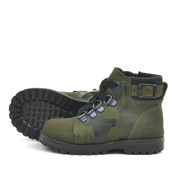 Rakerplus Griffon Hakiki Deri Haki Yeşil Kamuflaj Bebek Bot - Resim 4