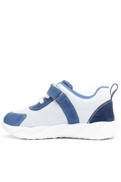 Rakerplus Barefoot Hakiki Deri Krem Lacivert Dinazorlu Cırtlı Çocuk Spor Ayakkabı - Resim 5