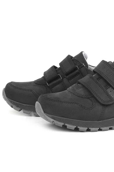 Rakerplus Hakiki Deri Cırtlı Siyah Çocuk Spor Okul Ayakkabı - 6