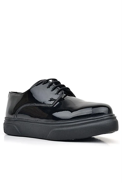 Rakerplus Derby Siyah Rugan Siyah Taban Çocuk Klasik Ayakkabı - Resim 2