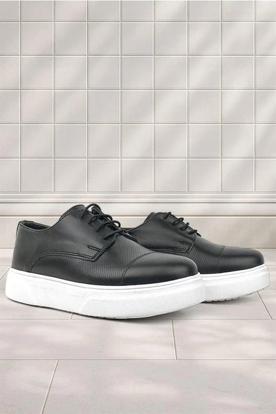 Rakerplus Hakiki Deri Siyah Yüksek Taban Çocuk Klasik Ayakkabı - Resim 9