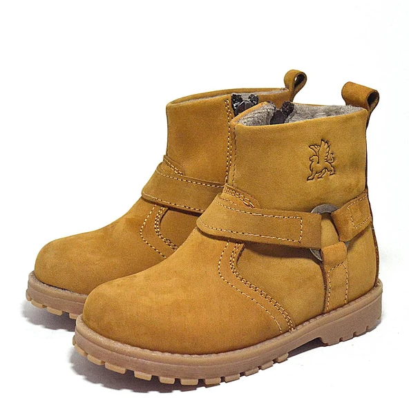 Rakerplus Chiron Hakiki Deri Sarı Fermuarlı Unisex Bebek Çizme - Resim 9