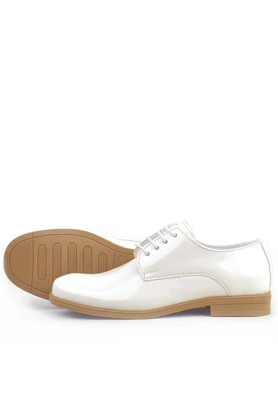 Rakerplus Krem Rugan Bağcıklı Oxford Çocuk Okul Ayakkabısı - Resim 6