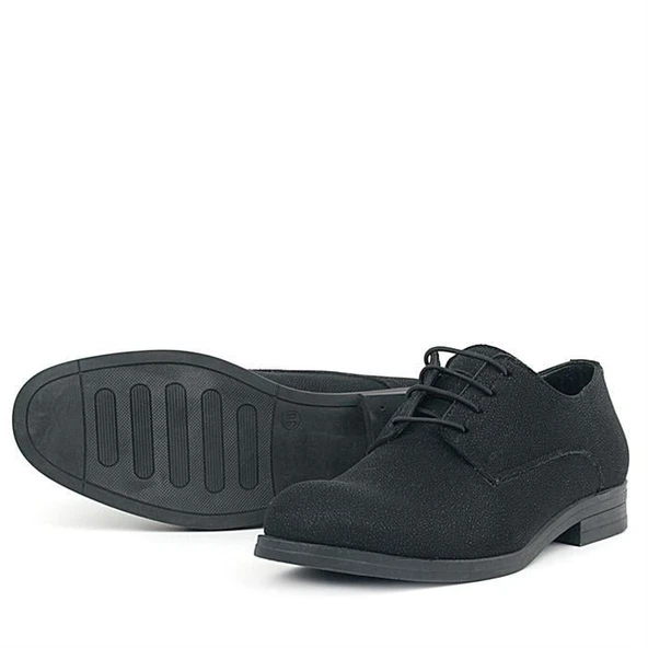 Rakerplus Siyah Simli Bağcıklı Takım Elbise Klasik Çocuk Ayakkabı - 4