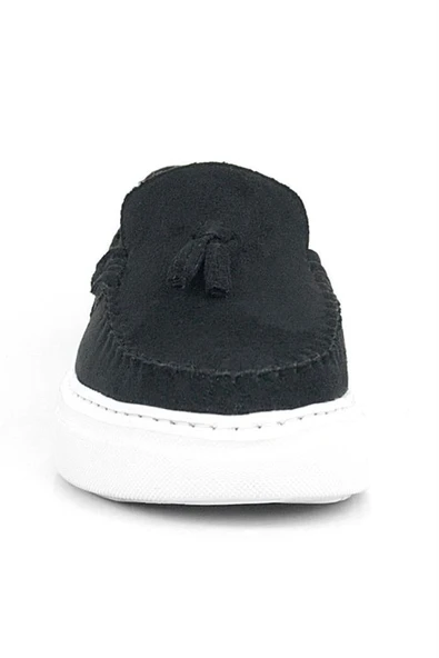 Rakerplus Siyah Süet Erkek Çocuk Klasik Makosen Ayakkabı - Resim 11