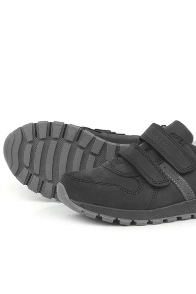 Rakerplus Hakiki Deri Cırtlı Siyah Çocuk Spor Okul Ayakkabı - 7