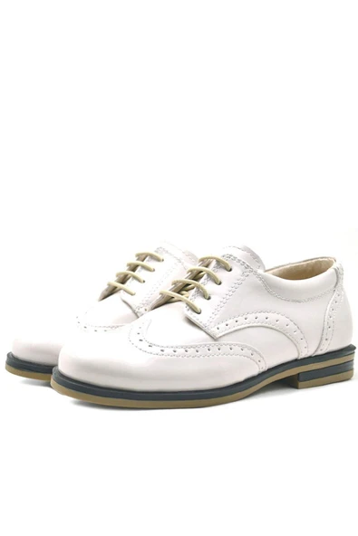 Rakerplus Bej Rugan Bağcıklı Klasik Erkek Çocuk Ayakkabı - Resim 3