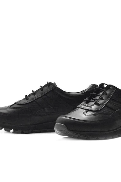 Rakerplus Hakiki Deri Siyah Bağcıklı Erkek Genç Spor Okul Ayakkabı - 7
