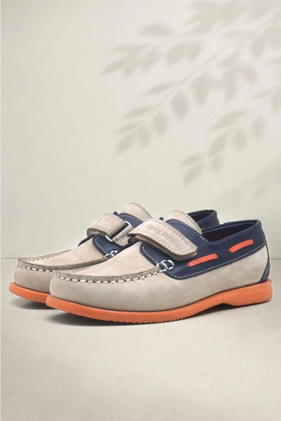 Rakerplus Simurg Hakiki Deri Lacivert Kum Rengi Erkek Çocuk Ayakkabı ürün görseli