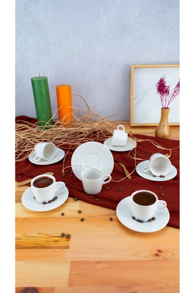 Bambum lara porselen fincan takımı seti 6 kişilik 12 parça ürün görseli 1