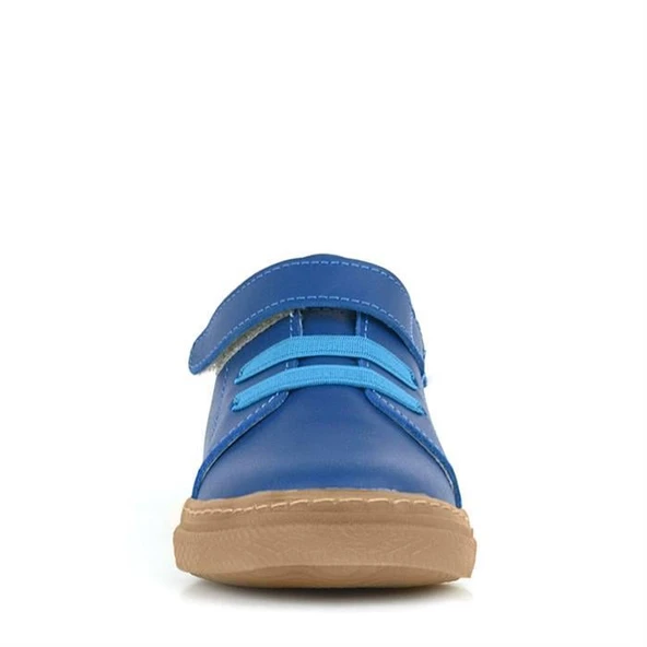 Anatomik Hakiki Deri Yumuşak Lacivert Lastikli Cırtlı Çocuk Ayakkabı - Resim 4