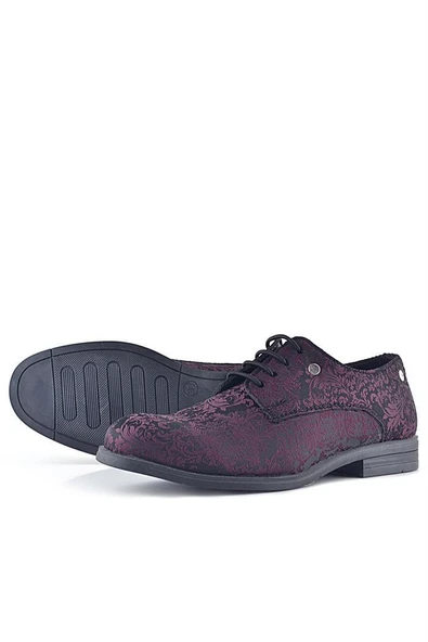 Rakerplus Bordo Bağcıklı Metal Detaylı Çocuk Klasik Takım Elbise Ayakkabı - 7