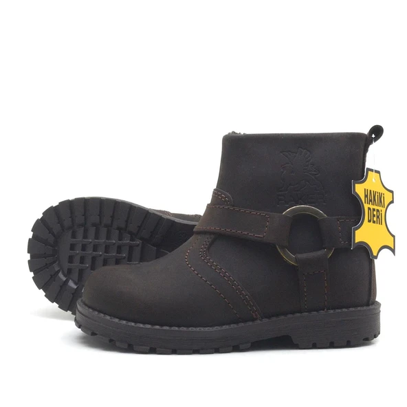 Rakerplus Chiron Hakiki Deri Fermuarlı Kışlık Çocuk Botu - Resim 10