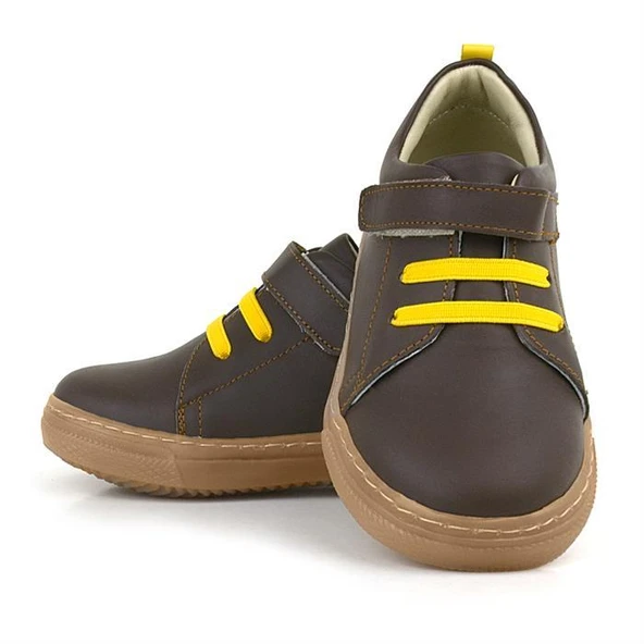 Anatomik Hakiki Deri Yumuşak Kahverengi Lastikli Cırtlı Çocuk Ayakkabı - Resim 8