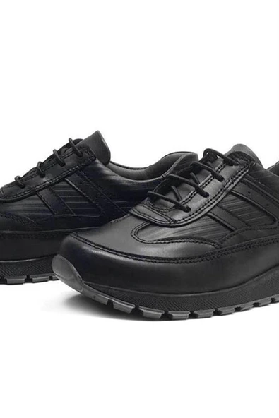 Rakerplus Hakiki Deri Siyah Bağcıklı Erkek Çocuk Spor Okul Ayakkabı - 6