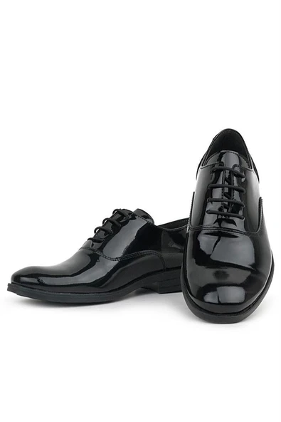 Rakerplus Smokin Siyah Rugan Bağcıklı Çocuk Klasik Ayakkabısı - Resim 7