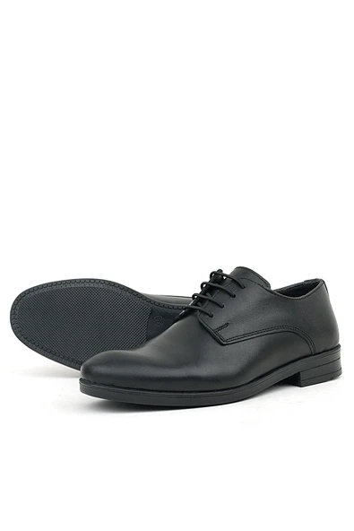 Rakerplus Hakiki Deri Siyah Cilt Bağcıklı Oxford Çocuk Ayakkabı - 6