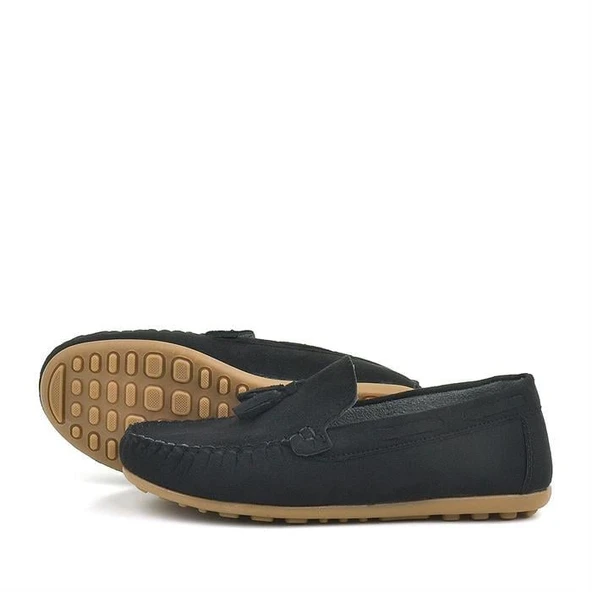 Rakerplus Siyah Süet Erkek Çocuk Makosen Ayakkabı - Resim 12