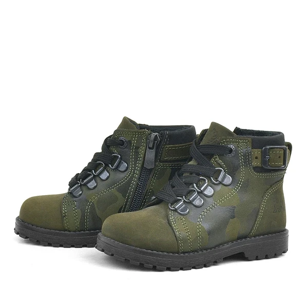 Rakerplus Griffon Hakiki Deri Haki Yeşil Kamuflaj Bebek Bot - Resim 3