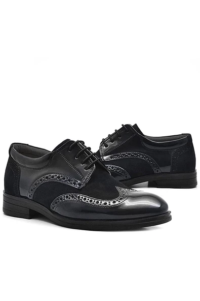 Rakerplus Titan Siyah Rugan Süet Klasik Erkek Çocuk Ayakkabı - Resim 7