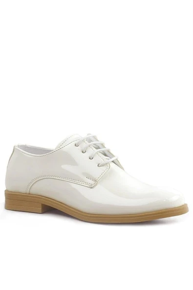 Rakerplus Krem Rugan Bağcıklı Oxford Çocuk Okul Ayakkabısı - Resim 2