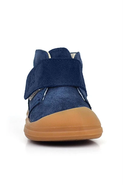 Rakerplus Yoohoo Hakiki Deri Koyu Lacivert Cırtlı Unisex Bebek Bot - Resim 4