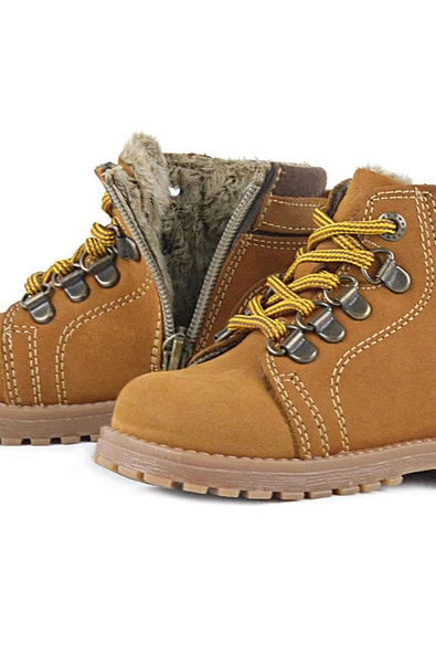 Rakerplus Griffon Hakiki Deri Sarı Kürklü Çocuk Bot - Resim 7